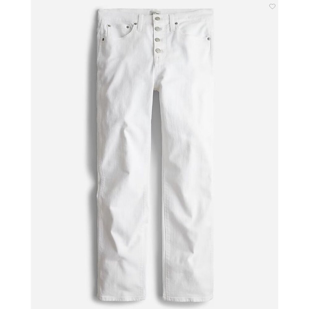 J. Crew 10" Vintage Straight Jean Women's Size 32 in White New With Tags!